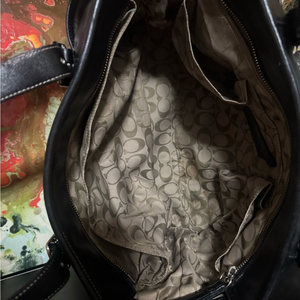 Coach Black Leather Tote Bag - Picture 4 of 10